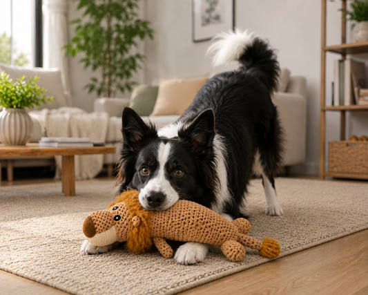 🦁 LionBuddy™ – Peluche Lion Douce pour Chien 🧡🐾