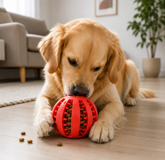 SnackBall™ – Balle Interactive Distributrice de Friandises pour Chien 🐶✨
