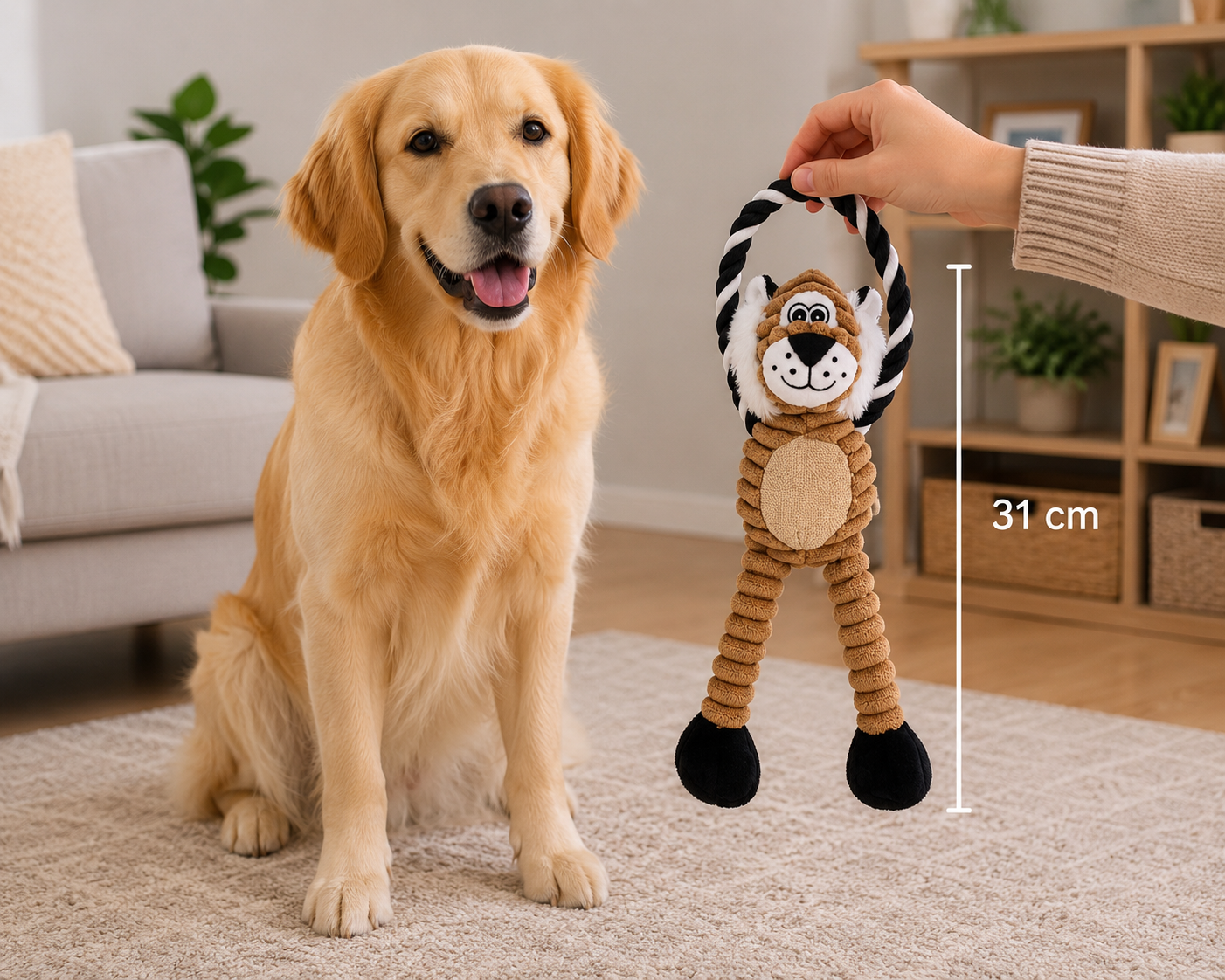 🐯 TigerRope™ – Jouet Corde & Peluche Tigre pour Chien 🧡🐾