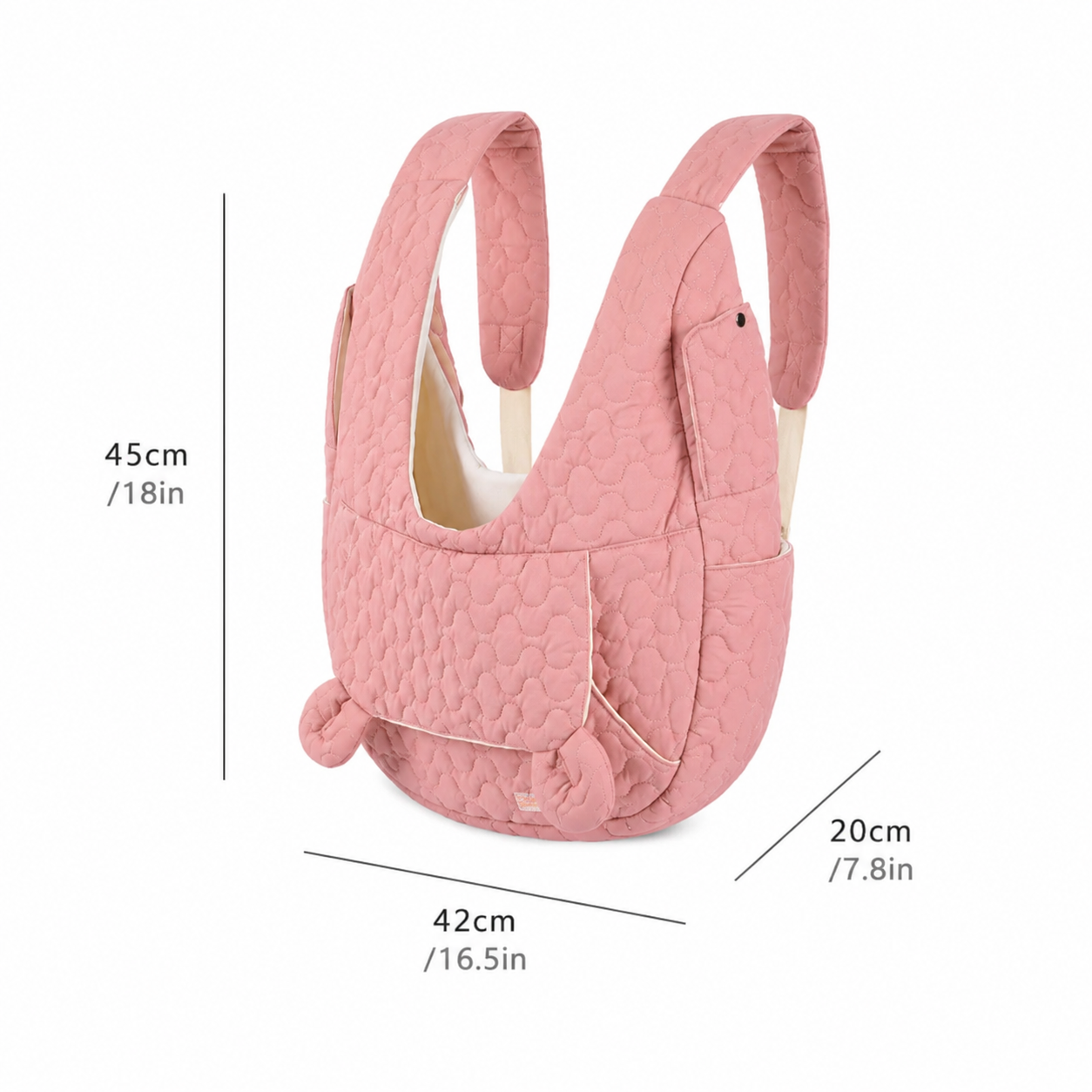 SAC DE TRANSPORT COCOON POUR CHIEN ET CHAT - ROSE POUDRÉ