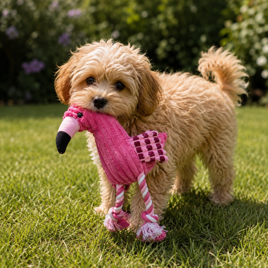 🦩 FlamingoRope™ – Jouet Flamant Rose en Peluche pour Chien 🐶💖