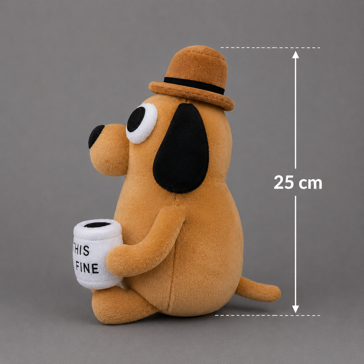 ☕ ThisIsFine Dog™ – Peluche Mème Culte pour Chien 🐶🔥