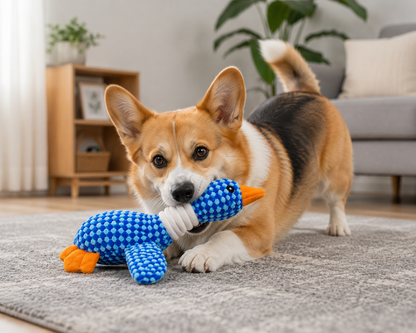 🐦 BlueDuck™ – Peluche Canard  pour Chien 💙🧸
