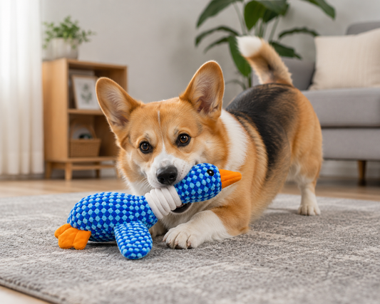 🐦 BlueDuck™ – Peluche Canard  pour Chien 💙🧸