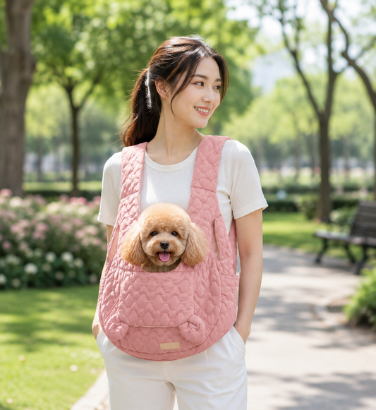 SAC DE TRANSPORT COCOON POUR CHIEN ET CHAT - ROSE POUDRÉ