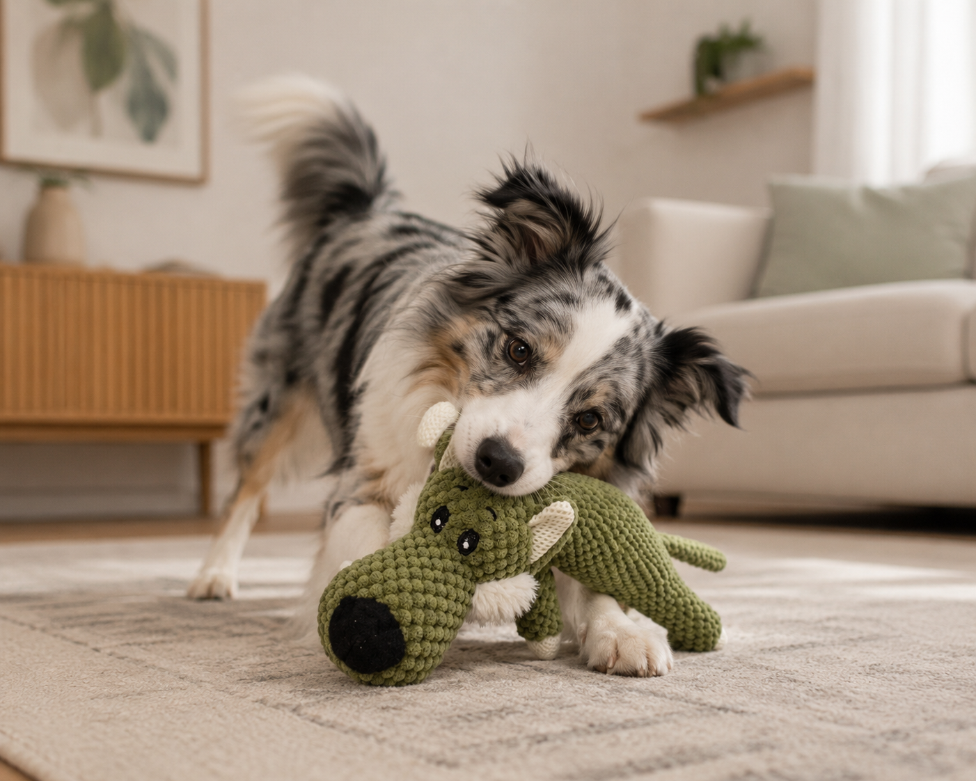🐊 CrocoBuddy™ – Peluche Crocodile Douce pour Chien 💚🐾
