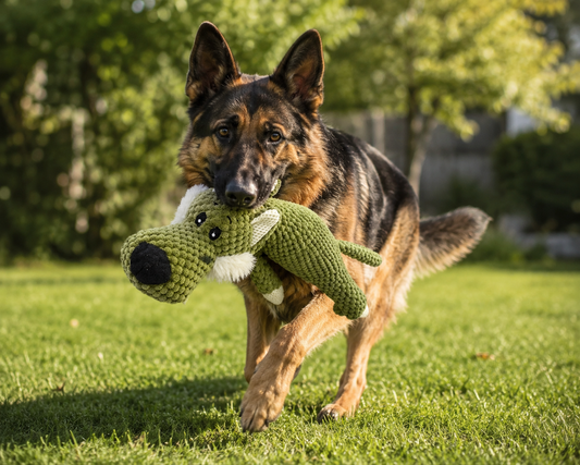 🐊 CrocoBuddy™ – Peluche Crocodile Douce pour Chien 💚🐾
