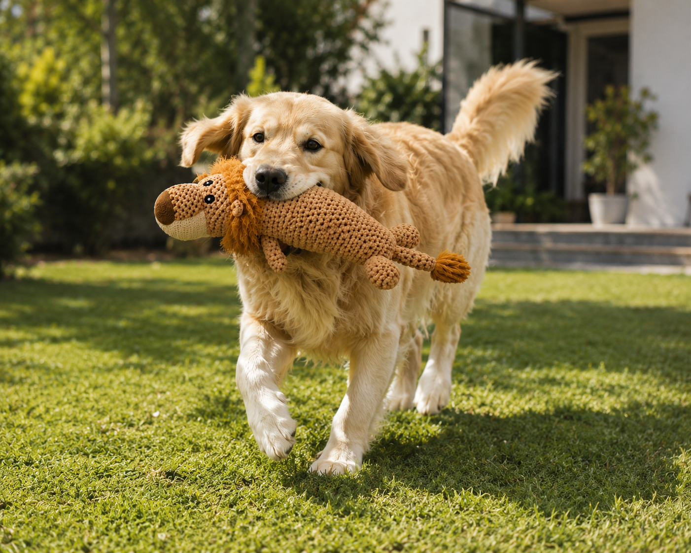 🦁 LionBuddy™ – Peluche Lion Douce pour Chien 🧡🐾