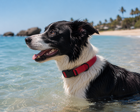COLLIER WATERPROOF POUR CHIEN - COULEUR RUBIS INTENSE